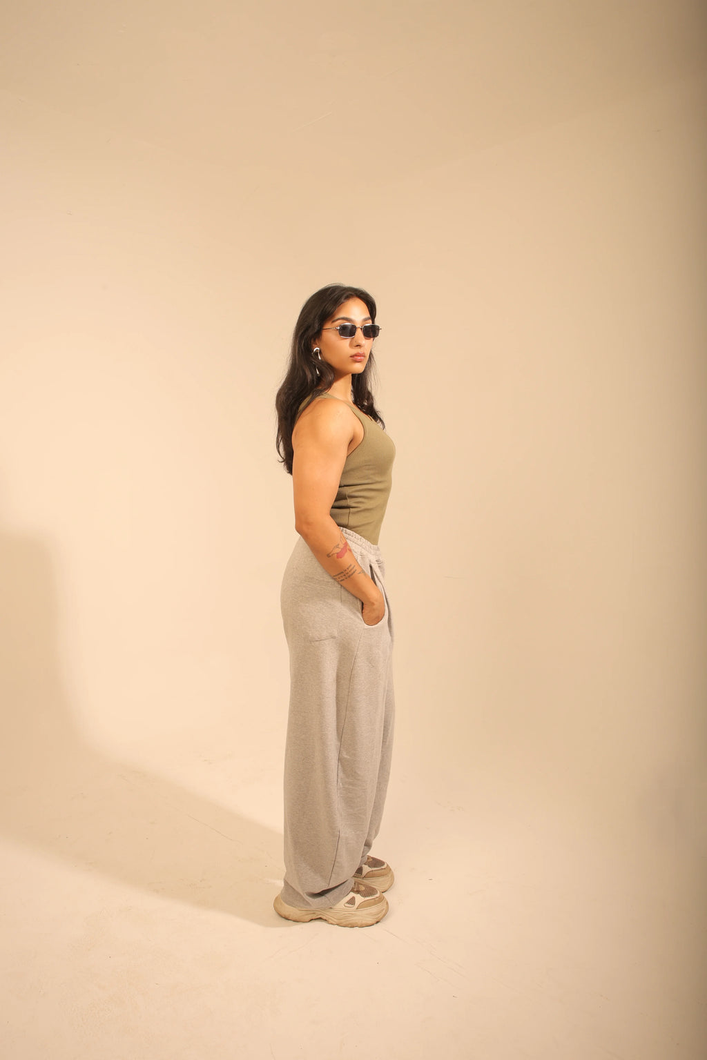 Pleated Baggy Joggers