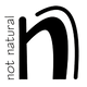 Black stylized letter 'h' with 'not natural' text on a white background